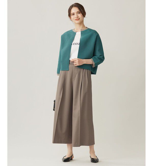 自由区「【洗える】ポリエステルホールガーメントボレロ ニット」|カーディガン|