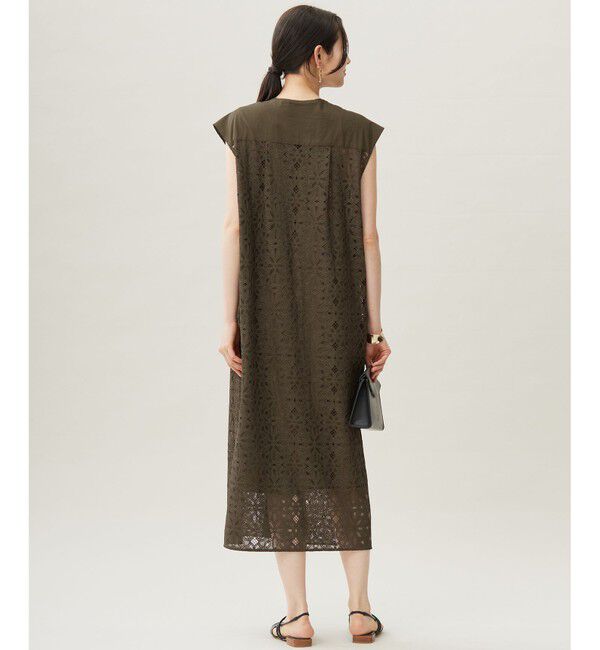 自由区「【洗える】フラワータイルレース ワンピース」|ワンピース|