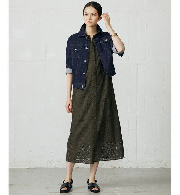 自由区「【洗える】フラワータイルレース ワンピース」|ワンピース|