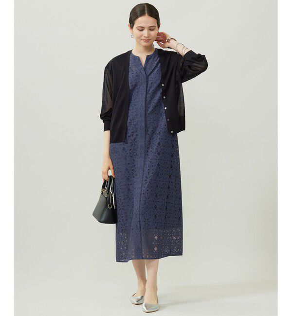 自由区「【洗える】フラワータイルレース ワンピース」|ワンピース|