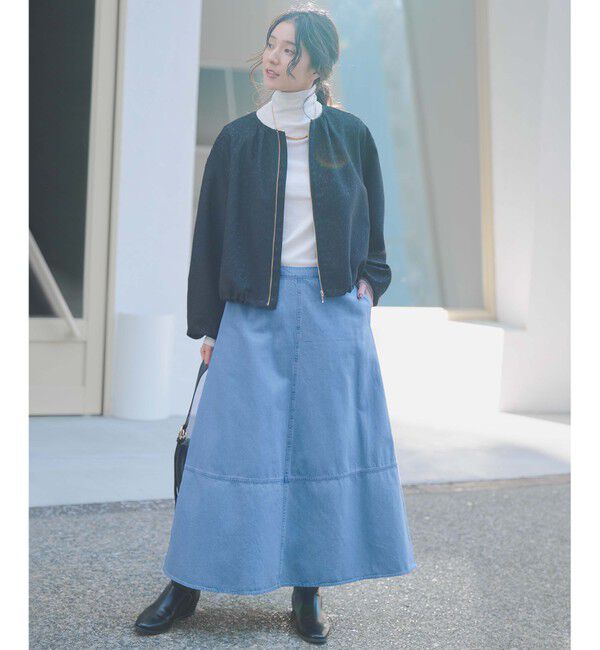 23区「【洗える】ジオメトリックジャカード ブルゾン」|ブルゾン・スタジャン|