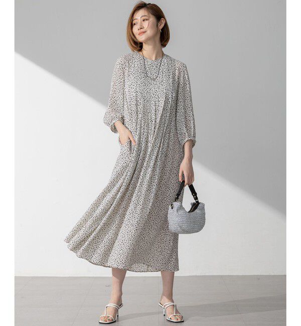 23区「【接触冷感/吸水速乾/洗える】ペインティングプリント ワンピース」|ワンピース|