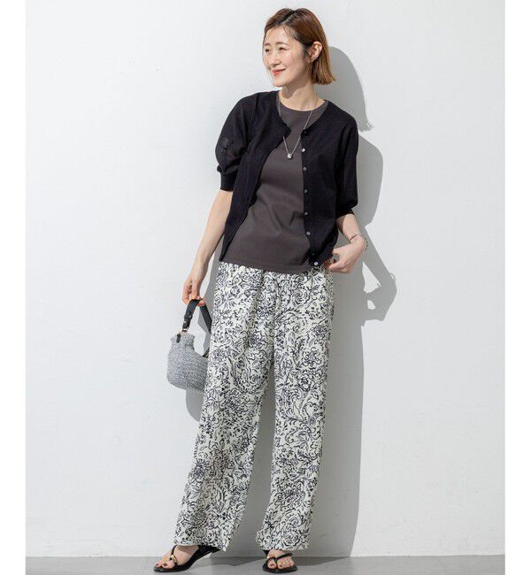 23区「【前後着用可能/洗える】シャイニーシアー 5分袖 カーディガン」|カーディガン|