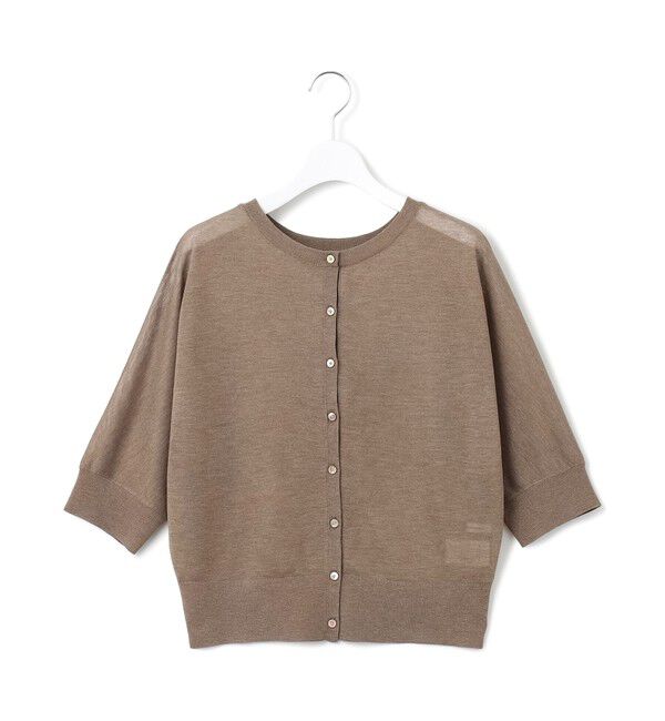 23区「【前後着用可能/洗える】シャイニーシアー 5分袖 カーディガン」|カーディガン|