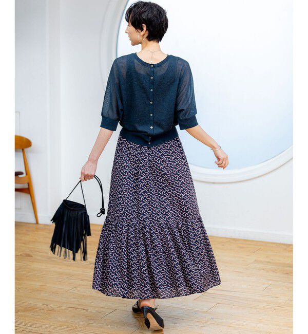 23区「【前後着用可能/洗える】シャイニーシアー 5分袖 カーディガン」|カーディガン|