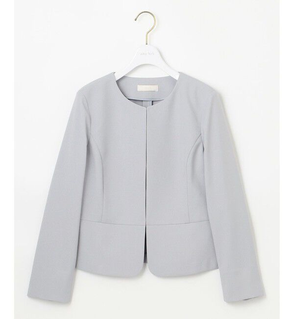 ANY SIS「【UVカット・接触冷感・吸水速乾】スマートビューティストレッチ ペプラムショート ジャケット」|ノーカラージャケット|
