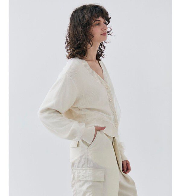 BEIGE,「【洗える・GISELe 4月号掲載】MYRTLE / チュールレイヤードカーディガン」|カーディガン|