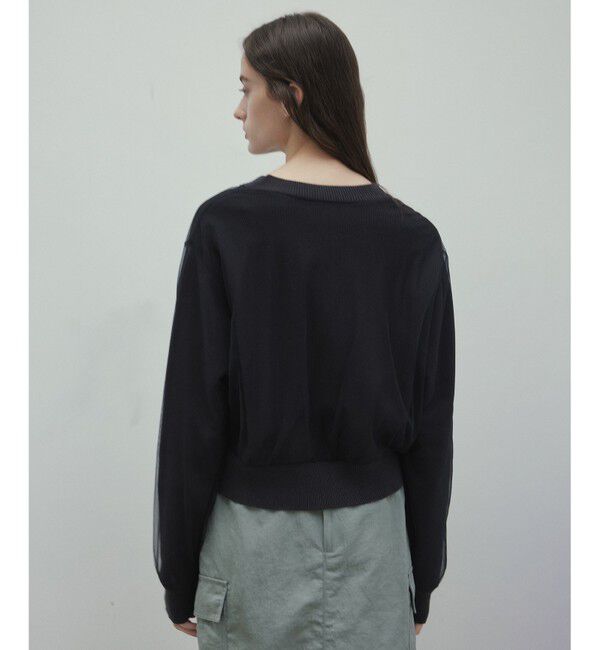 BEIGE,「【洗える・GISELe 4月号掲載】MYRTLE / チュールレイヤードカーディガン」|カーディガン|