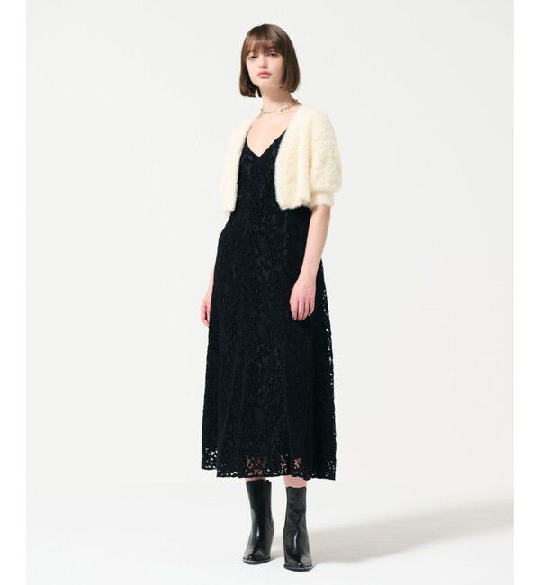 GRACE CONTINENTAL「フェザースリーブニットカーディガン」|カーディガン|ホワイト