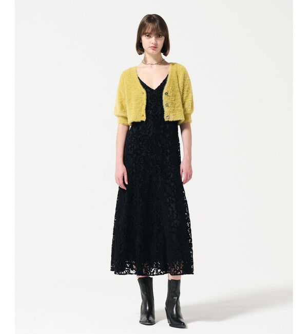 GRACE CONTINENTAL「フェザースリーブニットカーディガン」|カーディガン|イエロー