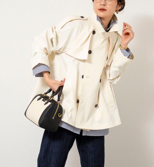 NOLLEY'S「NMPウォッシャブルショートトレンチコート」|ブルゾン・スタジャン|