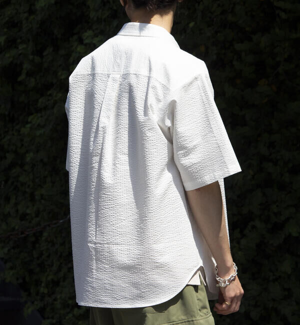 GLOSTER「【GLOSTER/グロスター】シアサッカー ボタンダウン半袖シャツ」|シャツ・ブラウス|