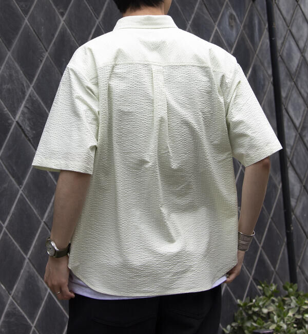 GLOSTER「【GLOSTER/グロスター】シアサッカー ボタンダウン半袖シャツ」|シャツ・ブラウス|