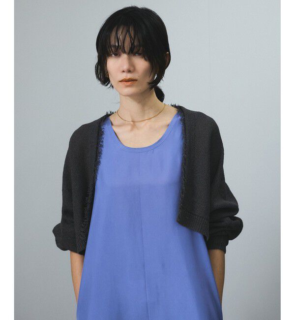 SALON adam et rope'「ペーパーヤーンクロップドカーディガン/ボレロ［吸水速乾・洗える］」|カーディガン|