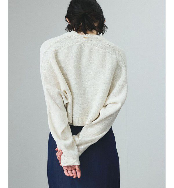 SALON adam et rope'「ペーパーヤーンクロップドカーディガン/ボレロ［吸水速乾・洗える］」|カーディガン|