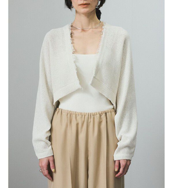 SALON adam et rope'「ペーパーヤーンクロップドカーディガン/ボレロ［吸水速乾・洗える］」|カーディガン|