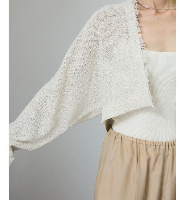 SALON adam et rope'「ペーパーヤーンクロップドカーディガン/ボレロ［吸水速乾・洗える］」|カーディガン|