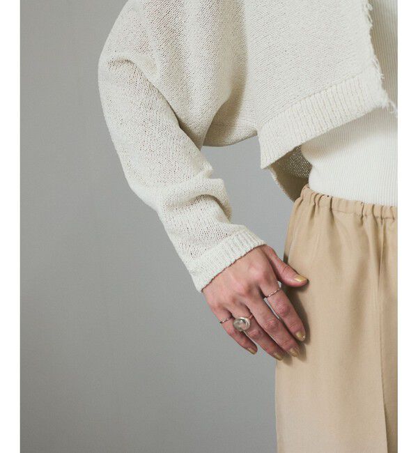 SALON adam et rope'「ペーパーヤーンクロップドカーディガン/ボレロ［吸水速乾・洗える］」|カーディガン|