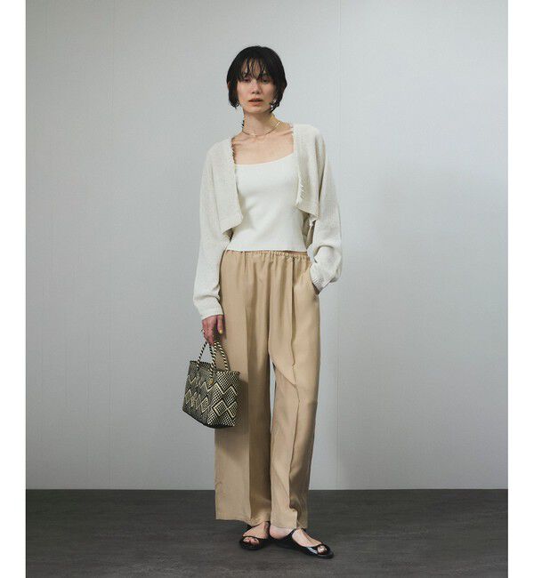 SALON adam et rope'「ペーパーヤーンクロップドカーディガン/ボレロ［吸水速乾・洗える］」|カーディガン|