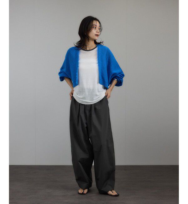 SALON adam et rope'「ペーパーヤーンクロップドカーディガン/ボレロ［吸水速乾・洗える］」|カーディガン|