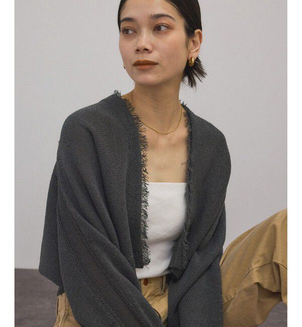 SALON adam et rope'「ペーパーヤーンクロップドカーディガン/ボレロ［吸水速乾・洗える］」|カーディガン|