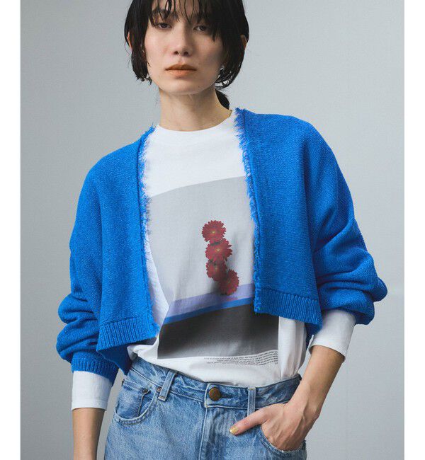 SALON adam et rope'「ペーパーヤーンクロップドカーディガン/ボレロ［吸水速乾・洗える］」|カーディガン|