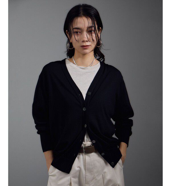 SALON adam et rope'「30ゲージウールニットカーディガン」|カーディガン|ブラック(01)