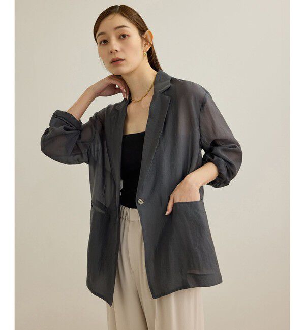 ROPE「【洗える・新色追加】シアーライトジャケット」|テーラードジャケット|
