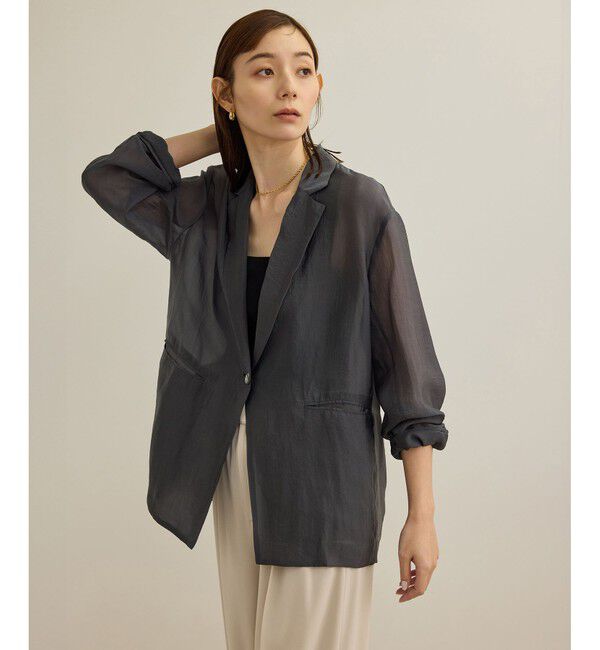 ROPE「【洗える・新色追加】シアーライトジャケット」|テーラードジャケット|