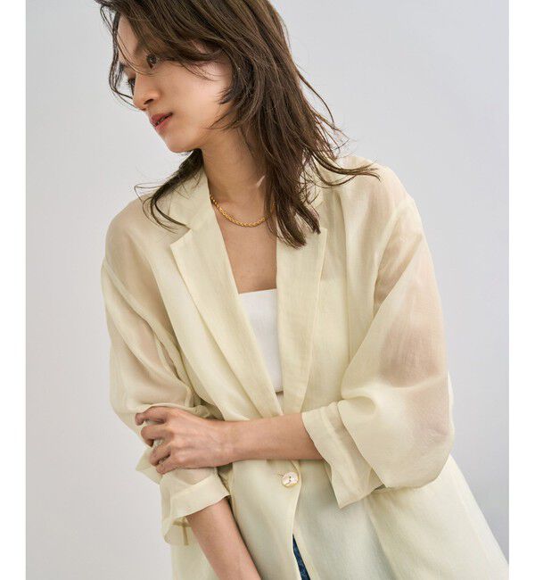 ROPE「【洗える・新色追加】シアーライトジャケット」|テーラードジャケット|