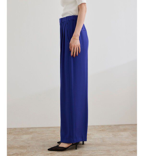 ROPE「【洗える・カセット服】ライトトリアセイージーワイドパンツ/お仕事・通勤・セットアップ対応」|チノ|