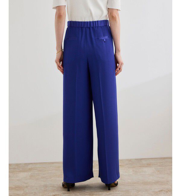 ROPE「【洗える・カセット服】ライトトリアセイージーワイドパンツ/お仕事・通勤・セットアップ対応」|チノ|