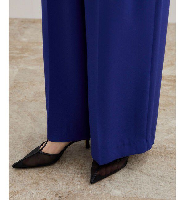 ROPE「【洗える・カセット服】ライトトリアセイージーワイドパンツ/お仕事・通勤・セットアップ対応」|チノ|