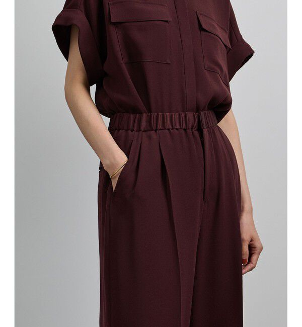 ROPE「【洗える・カセット服】ライトトリアセイージーワイドパンツ/お仕事・通勤・セットアップ対応」|チノ|