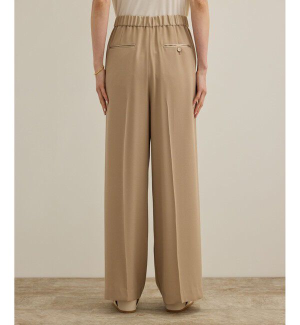 ROPE「【洗える・カセット服】ライトトリアセイージーワイドパンツ/お仕事・通勤・セットアップ対応」|チノ|