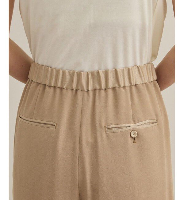 ROPE「【洗える・カセット服】ライトトリアセイージーワイドパンツ/お仕事・通勤・セットアップ対応」|チノ|