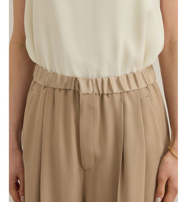 ROPE「【洗える・カセット服】ライトトリアセイージーワイドパンツ/お仕事・通勤・セットアップ対応」|チノ|