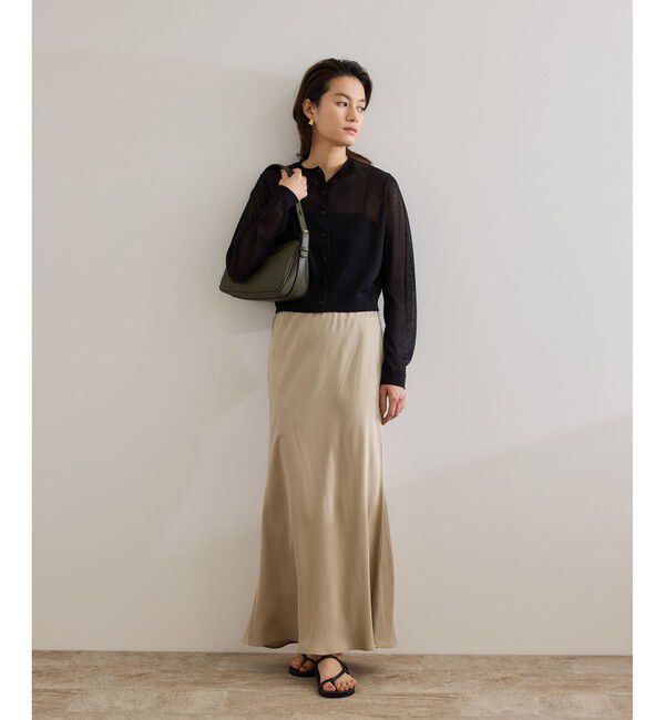 ROPE「【洗える】LEVITAクルーネックシアーカーディガン」|カーディガン|