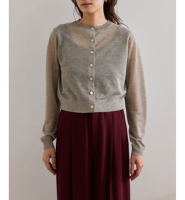 ROPE「【洗える】LEVITAクルーネックシアーカーディガン」|カーディガン|