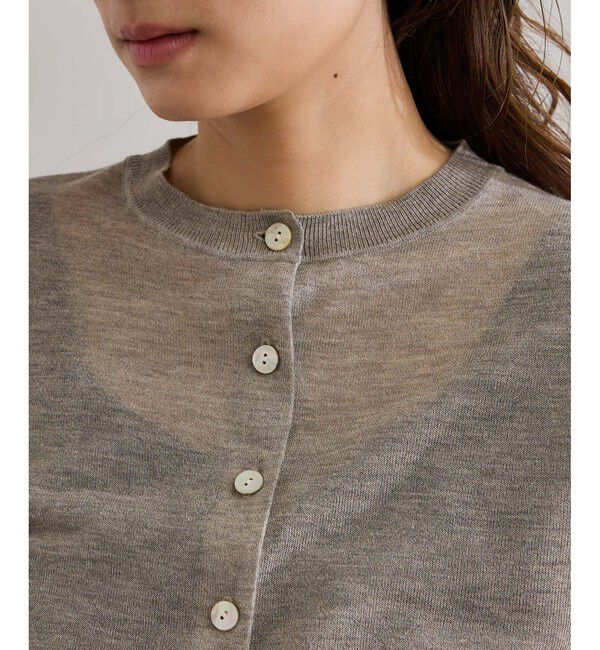 ROPE「【洗える】LEVITAクルーネックシアーカーディガン」|カーディガン|