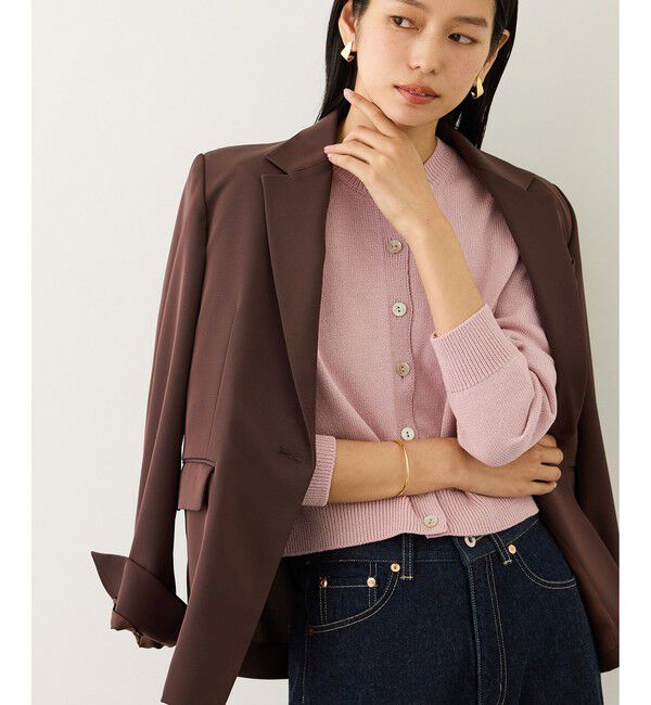 ROPE「オーガニックコットンニットカーディガン/イージーケア」|カーディガン|ピンク(63)