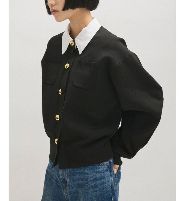 ADAM ET ROPE'「【WEB限定】・【サステナブル】カラー付きカーディガン」|カーディガン|