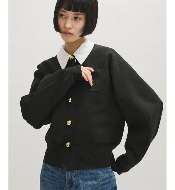 ADAM ET ROPE'「【WEB限定】・【サステナブル】カラー付きカーディガン」|カーディガン|