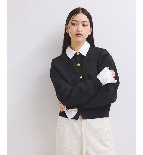 ADAM ET ROPE'「【WEB限定】・【サステナブル】カラー付きカーディガン」|カーディガン|