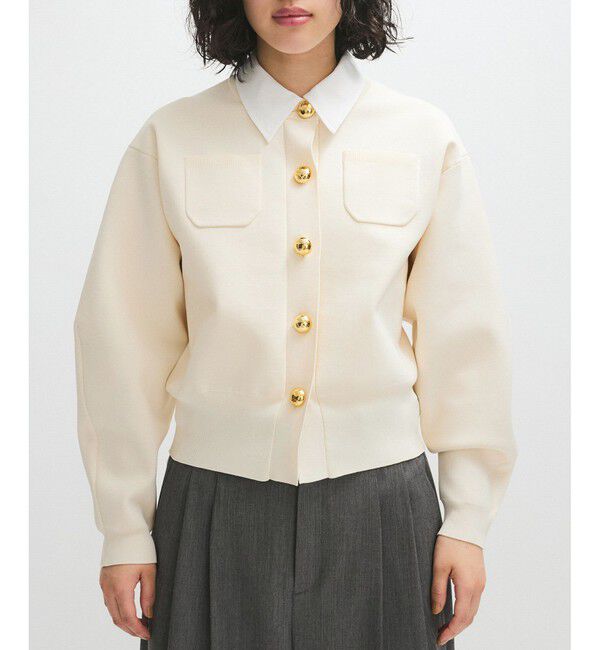 ADAM ET ROPE'「【WEB限定】・【サステナブル】カラー付きカーディガン」|カーディガン|