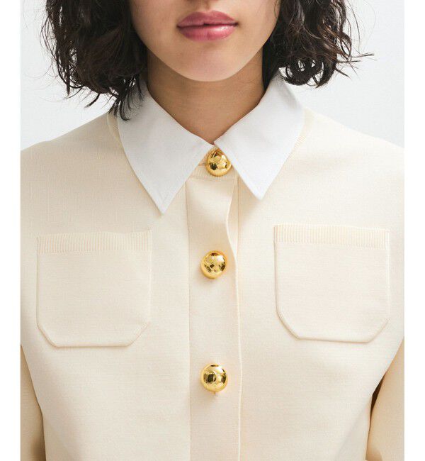 ADAM ET ROPE'「【WEB限定】・【サステナブル】カラー付きカーディガン」|カーディガン|