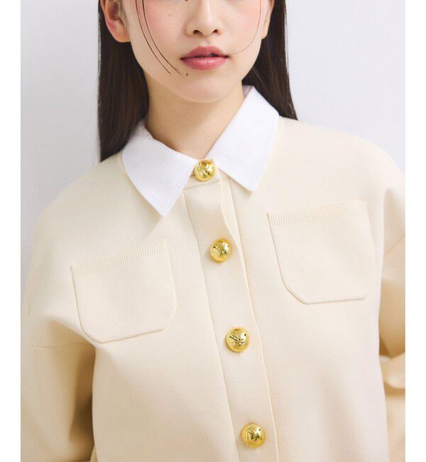 ADAM ET ROPE'「【WEB限定】・【サステナブル】カラー付きカーディガン」|カーディガン|