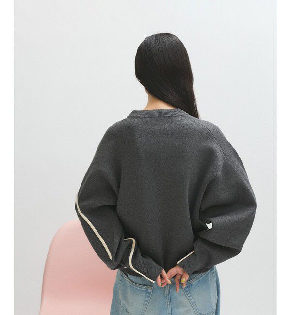 ADAM ET ROPE'「【サステナブル】ラインアートカーディガン」|カーディガン|