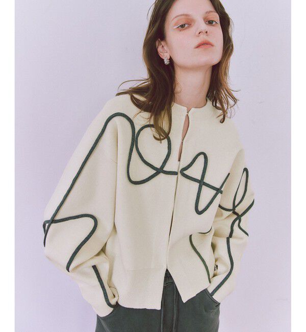 ADAM ET ROPE'「【サステナブル】ラインアートカーディガン」|カーディガン|