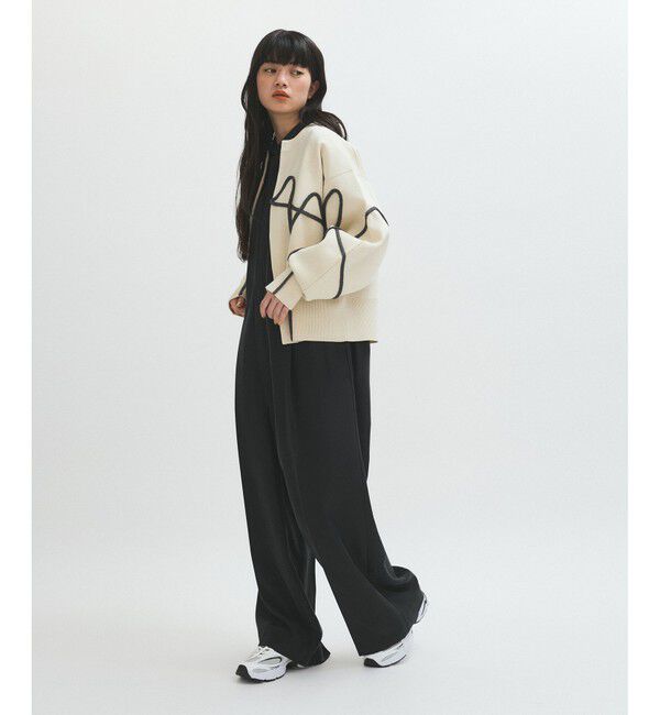 ADAM ET ROPE'「【サステナブル】ラインアートカーディガン」|カーディガン|